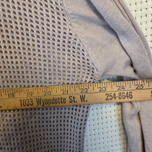 Diadora XL Loose Knit Cashmere Blend Taupe Women's V-Neck Athletic Sweater - Picture 9 of 10